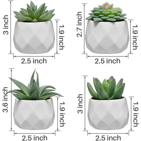 Fake Succulent Plant Set - Artificial Succulent Plants for Desk Decor Realistic - Picture 4 of 6